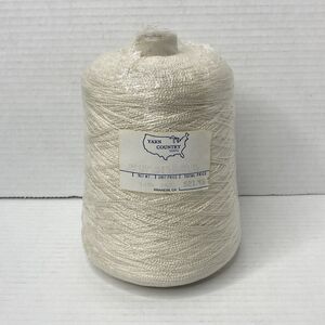 Yarn Country Hand Knitting Machine Yarn Cone Off White Acrylic Nylon 2700 yds